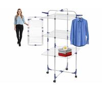 Pearl Étendoir à linge 3 étages sur roulettes