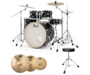 Pearl Export exx725sz/C31 Black + Sabian Set de cymbales + Tabouret gratuit.