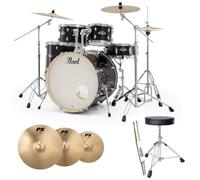 Pearl Export EXX725Z/C31 Noir + Cymbale Sabian + Tabouret + Baguettes Keepdrum