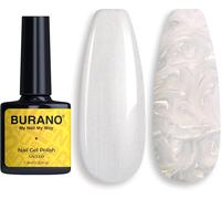 Pearl Gel Nail Polish, Nail Polish Glitter Gel Brushed Nail Polish Purple Mermaid Nail Polish, Shell Line Nail Polish Glitter Spacer Gel Nail Polish (White)