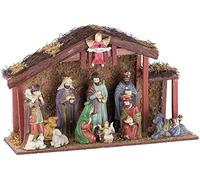 Pearl Grande crèche de Noël avec 11 Figurines en Porcelaine et LED
