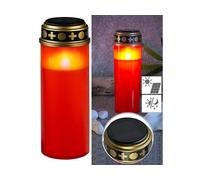 Pearl Grande lanterne funéraire solaire avec LED effet flamme - coloris rouge