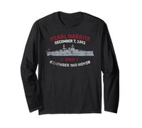 Pearl Harbor 7 décembre 1941 Remember and Honor Distressed Manche Longue