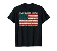 Pearl Harbor Hawaï 7 décembre 1941 Drapeau américain 48 étoiles Vieilli T-Shirt