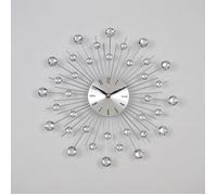 PEARL Horloge murale soleil design - Métal - Argenté - Ø38 cm