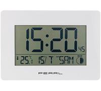Pearl Horloge Radio-pilotée avec température et Date - Blanc