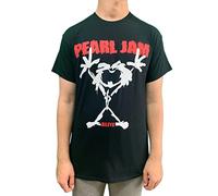 Pearl Jam Stickman Homme T-Shirt Manches Courtes Noir 100% Coton Regular/Coupe Standard