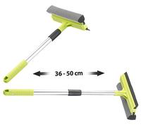 Pearl Lave-vitres télescopique 2 en 1 avec éponge et raclette, jusqu'à 50 cm