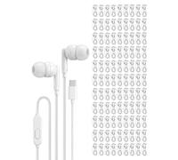 Pearl Lot de 100 écouteurs filaires USB C en vrac pour iPhone 17, 16, 15 Pro Max Plus, Galaxy, Chromebook, iPad, casque filaire de type C sans microphone pour l'école, les dons, les événements en