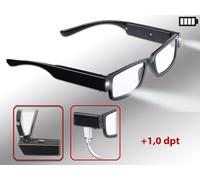 Pearl Lunettes de lecture à LED - Avec batterie - Dioptrie +1,0