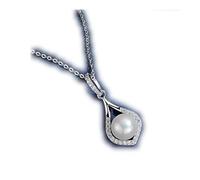 Pearl Necklace Clavicle Chain Sterling Silver Pendant Gift to Lady Necklace Jewelry Adjustable Extension Chain
