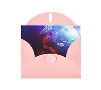 Pearl Paper Carte de vœux 3D avec enveloppe Motif planètes spatiales et étoiles vierges à l'intérieur pour anniversaire, Noël, toutes les occasions, 15,2 x 10,2 cm