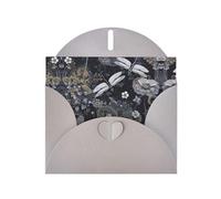 Pearl Paper Carte de vœux imprimée libellules grise avec enveloppe, intérieur vierge pour anniversaire, Noël, toutes les occasions, 15,2 x 10,2 cm