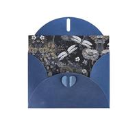 Pearl Paper Carte de vœux imprimée libellules grise avec enveloppe, intérieur vierge pour anniversaire, Noël, toutes les occasions, 15,2 x 10,2 cm