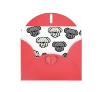 Pearl Paper Carte de vœux imprimée tête de bouledogue américain avec enveloppe, intérieur vierge pour anniversaire, Noël, toutes les occasions, 15,2 x 10,2 cm