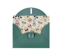 Pearl Paper Carte de vœux imprimée tête de mort mexicaine avec enveloppe, intérieur vierge pour anniversaire, Noël, toutes les occasions, 15,2 x 10,2 cm