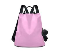 Pearl Pink Sac à dos pour femme avec fermeture éclair au dos, plusieurs poches et poignée en cuir synthétique