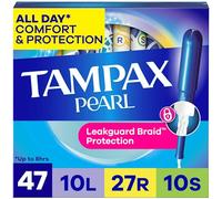 Pearl plastic Triple Pack, Light/Regular/Super Absorbency, Unscented Tampons, 50 Count by Tampax