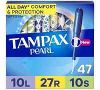Pearl plastic Triple Pack, Light/Regular/Super Absorbency, Unscented Tampons, 50 Count by Tampax