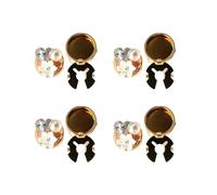Pearl Rhinestone Button Covers - 4 Pieces Dress Decoration, Fashion Button Cover Cufflinks for Women, Artists, Ideal for Weddings, Parties, Holidays, Coats, Skirts, Suits, and Special Occasions