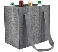 Pearl Sac de Transport en Feutre pour 6 Bouteilles - Coloris Gris Clair
