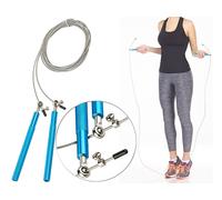 Pearl Sports : Corde à sauter professionnelle à haute vitesse avec âme métallique et roulement à billes 3D Bleu G