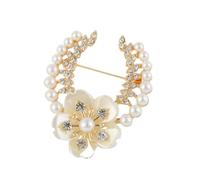 Pearl strass broche épingle pour les femmes élégante fleur papillon épingles de lapel mariage anniversaire broche bijoux accessoire (03)