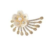 Pearl strass broche épingle pour les femmes élégante fleur papillon épingles de lapel mariage anniversaire broche bijoux accessoire (06)