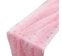 Pearl Table Runner - 75*300cm Cuttable Soft Tulle Boho Tablecloth - Holiday Wedding Pearl Sheer - All-Season Decor Solution for Home Party Centerpiece Dessert Arch Decoration Special Occasions