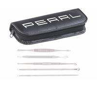 Pearl Tire-comédon en acier inoxydable - 5 pièces avec étui