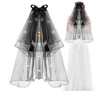 Pearl Veils For Brides - LED Glowing Soft Breathable Bridal Hair Accessorie