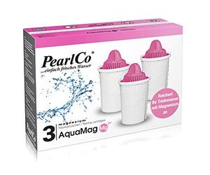 PearlCo AquaMag classic - Avec magnésium - Pack de 3 cartouches filtrantes (compatible avec Brita Classic)