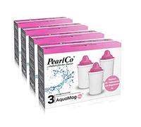 PearlCo AquaMag Classic Cartouches de filtre à eau, pack de 12 - Provision annuelle avec enrichissement en magnésium | Fabriquez votre propre eau minérale | Cartouches de rechange originales