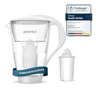 PearlCo - Carafe avec filtre à eau en verre - blanc - 1 cartouche Universal classic incluse (compatible avec Brita Classic)