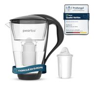 PearlCo - Carafe avec filtre à eau en verre - noir - 1 cartouche Universal classic incluse (compatible avec Brita Classic)