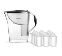 PearlCo Carafe filtrante standard avec 12 cartouches (compatible avec BRITA Classic) anthracite