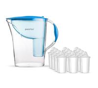 PearlCo Carafe filtrante standard avec 12 cartouches (compatible avec BRITA Classic) bleu clair