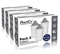PearlCo Protect+ classic - Pour l'eau dure - Pack de 12 cartouches filtrantes (compatible avec Brita Classic)