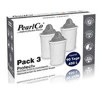 PearlCo Protect+ classic - Pour l'eau dure - Pack de 3 cartouches filtrantes (compatible avec Brita Classic)