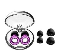 Pearleaf Bouchons d'oreille pour écouteurs antibruit de sommeil - 28 dB - Réduction du bruit - Protection auditive avec étui - Taille personnalisable - 4 embouts en XS, S, M, L (violet)