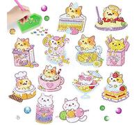 PearlGirl 5D Gem Arts Stickers Kits Pour Enfants,Astronaute Cosmonaute Spaceman Lune Atterrissage Vaisseau Spatial Fusée Terre Drapeau Soleil Planète Points Diamant Pour Filles Garçons Enfants Cadeau