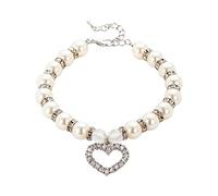 Pearls And Diamonds Chaîne réglable pour chien et chat avec diamant Flash pour chien adulte de petite race senior (blanc, S)