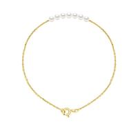 PEARLS & COLORS - Bracelet 7 Véritables Perles de Culture d'Eau Douce Rondes 3-4 mm - Qualité AAA+ - Disponible en Or Jaune & Or Blanc - Bijou Femme