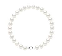 PEARLS & COLORS - Bracelet de Véritables Perles de Culture d'Eau Douce Semi-Baroques - Blanc Naturel - Qualité AAA+ - Fermoir Anneau Ressort - Argent 925 - Bijou Femme