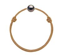 PEARLS & COLORS - Bracelet Véritable Perle de Culture de Tahiti Ronde 10-11 mm - Qualité A+ - Argent 925 - Bijou Homme Femme