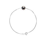 PEARLS & COLORS - Bracelet Véritable Perle de Culture de Tahiti Ronde 8-9 mm - Qualité A+ - Maille Vénitienne - Disponible en Or Jaune et Or Blanc - Bijou Femme