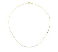 PEARLS & COLORS - Collier 15 Véritables Perles de Culture d'Eau Douce Rondes 3-4 mm - Qualité AAA+ - Disponible en Or Jaune & Or Blanc - Bijou Femme