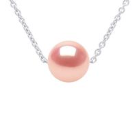 PEARLS & COLORS - Collier Chaîne Perle de Culture d'Eau Douce Ronde - Qualité AAA + - Argent 925 - Bijou Femme