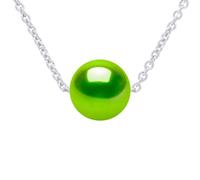 PEARLS & COLORS - Collier Chaîne Perle de Culture d'Eau Douce Ronde - Qualité AAA + - Argent 925 - Bijou Femme