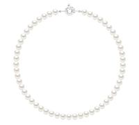 PEARLS & COLORS - Collier de Perles de Culture d'Eau Douce Semi-Baroques - Blanc Naturel - Qualité AAA+ - Fermoir Prestige - Bijou Femme
